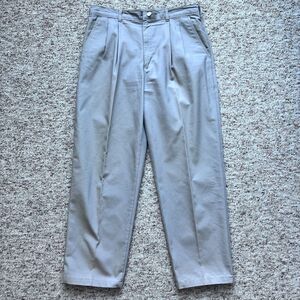 Vintage Brittania Pleated Chino Pants Men's 36x30 Gray 90s Trousers USA Cotton